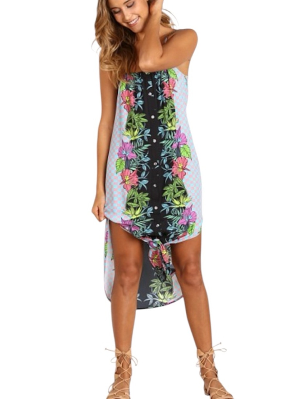 Mara Hoffman Jardin Button Front Dress Blue size XS